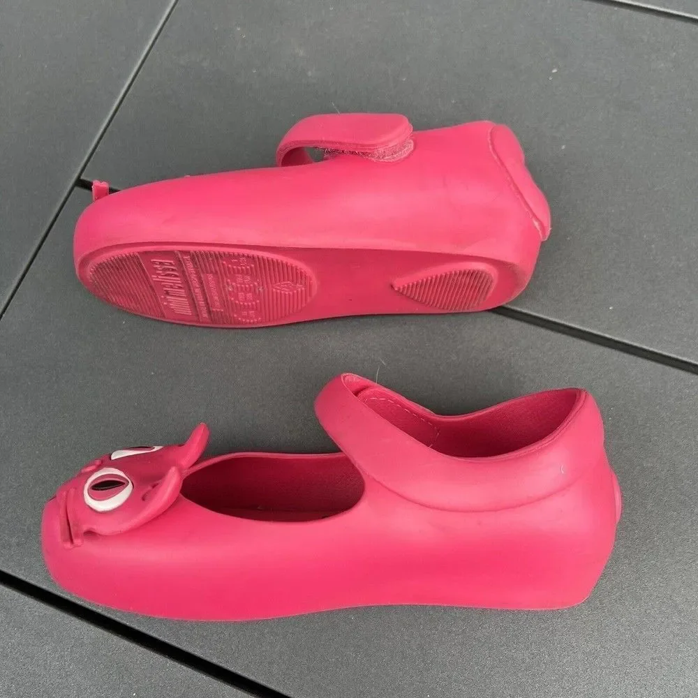 Mini Melissa Ultragirl II Pink Cat Mary Jane Flats Shoes Toddler Girls Size 9